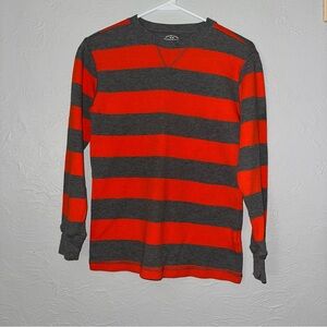 Boy’s Striped Orange and Gray Shirt